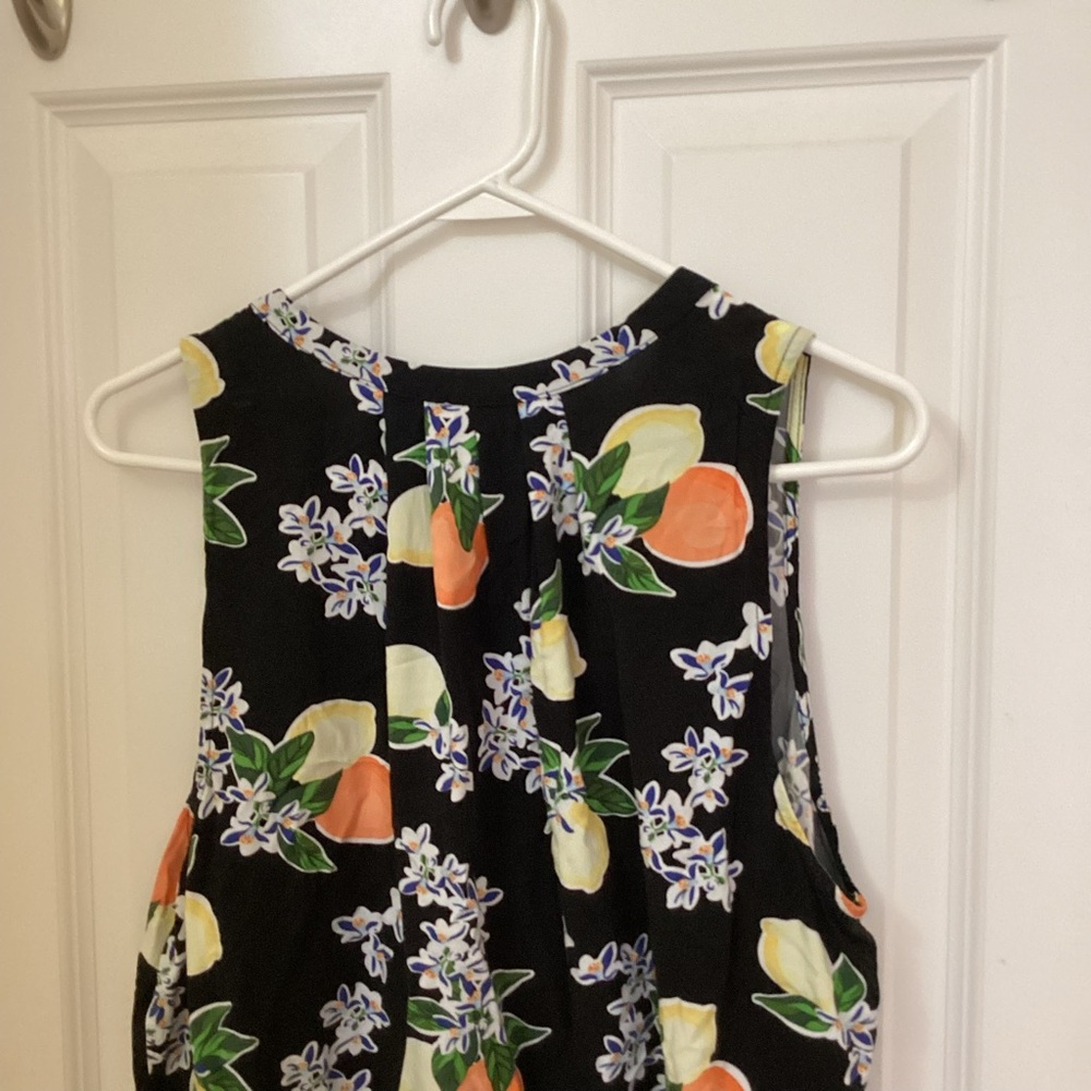 Crown & Ivy Black Floral and Fruit Tank Top - Picture 4 of 4